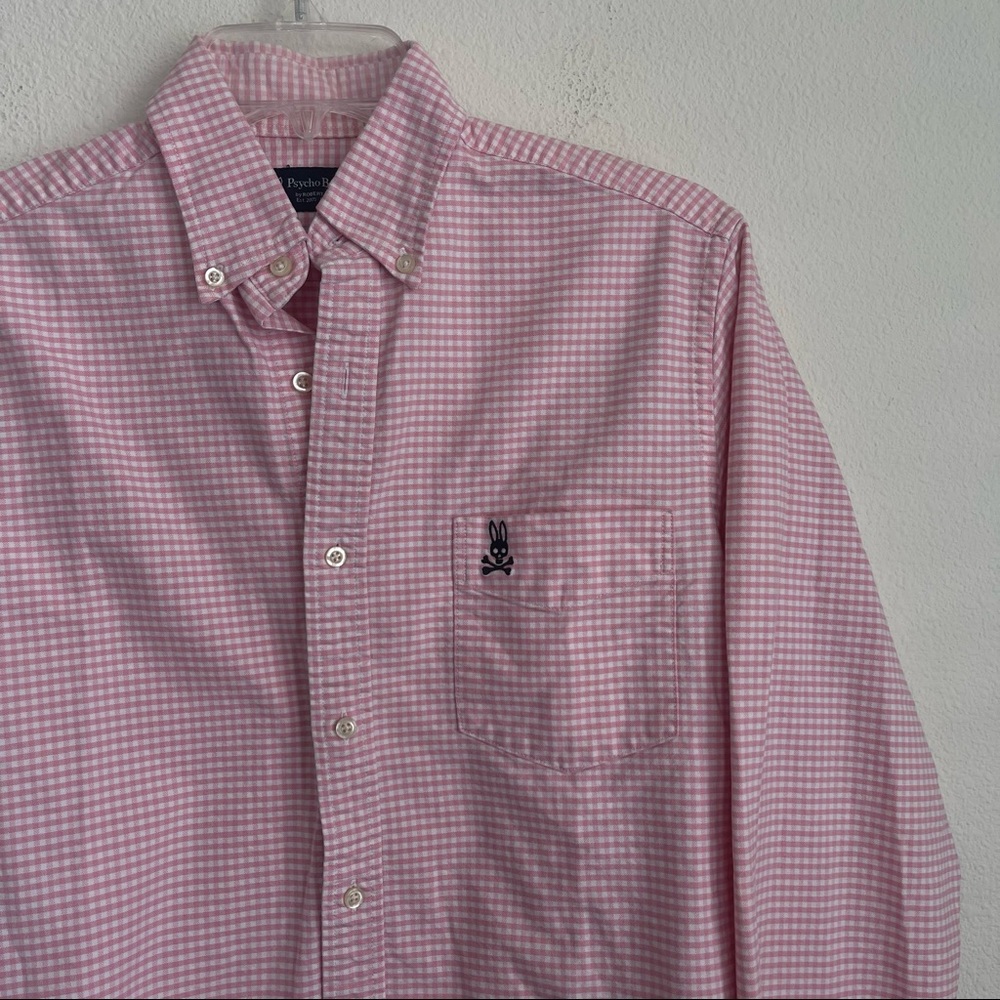 Psycho Bunny Checkered Button Down Long Sleeve Sh… - image 1